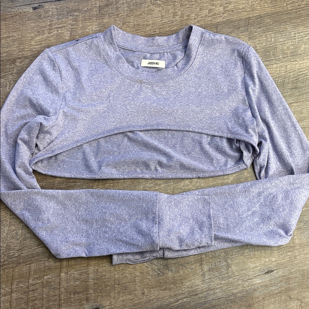 Jason Wu Heathered Purple Crop Top